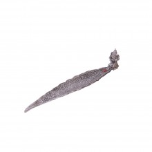 Подставка для благовоний Лодочка Серебряная металлическая 30 см