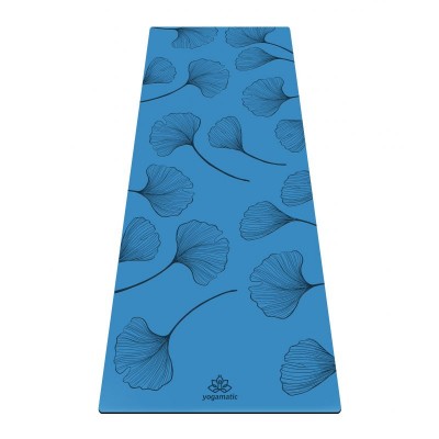 Коврик для йоги ArtYogamatic Leaf Blue 185 см x 68 см x 4 мм