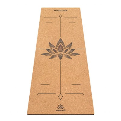 Пробковый коврик для йоги ArtYogamatic Лотос 183 см x 66 см x 4 мм