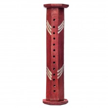 Подставка для благовоний Башня Красная деревянная 30.5 см