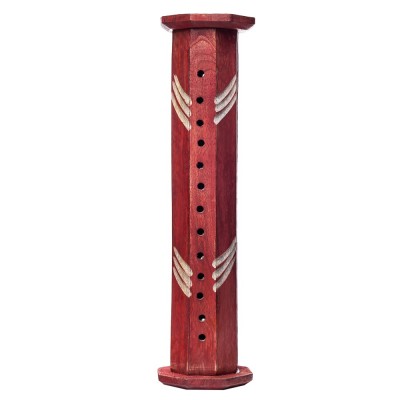 Подставка для благовоний Башня Красная деревянная 30.5 см