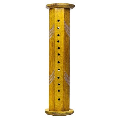 Подставка для благовоний Башня Жёлтая деревянная 30.5 см